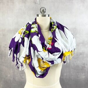 Casual Movements Womens‎ Scarf One Size Butterfly Floral Rayon Boho Resort Artsy